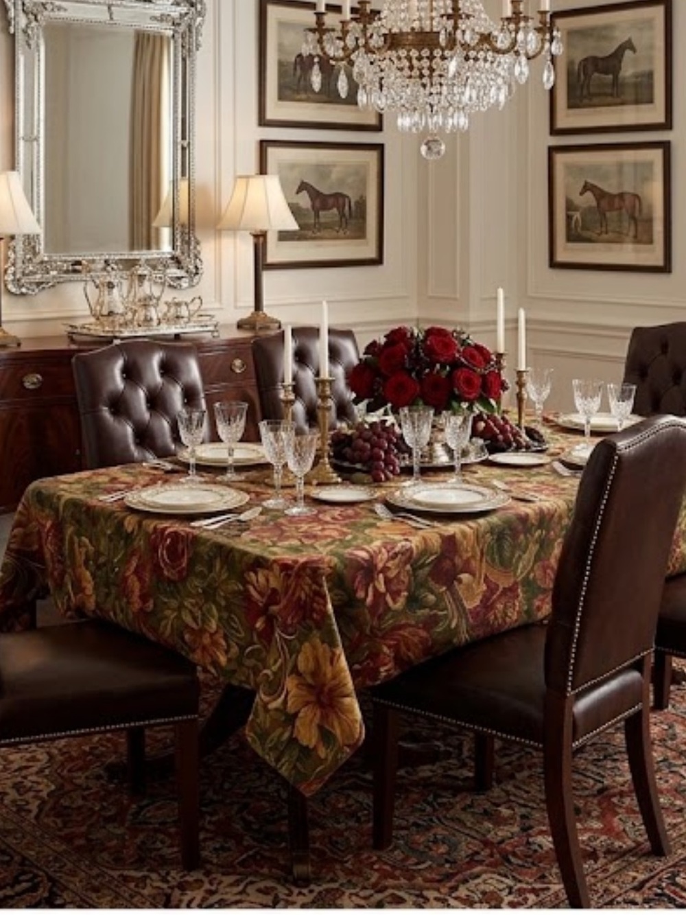 Ralph Lauren Vintage Balmoral Floral Harvest Tablecloth